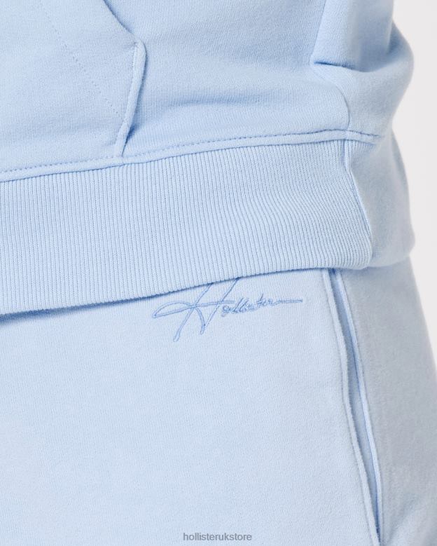 Bottoms Hollister Men Terry Fleece Logo Shorts 5\\ 488201168 Light Blue